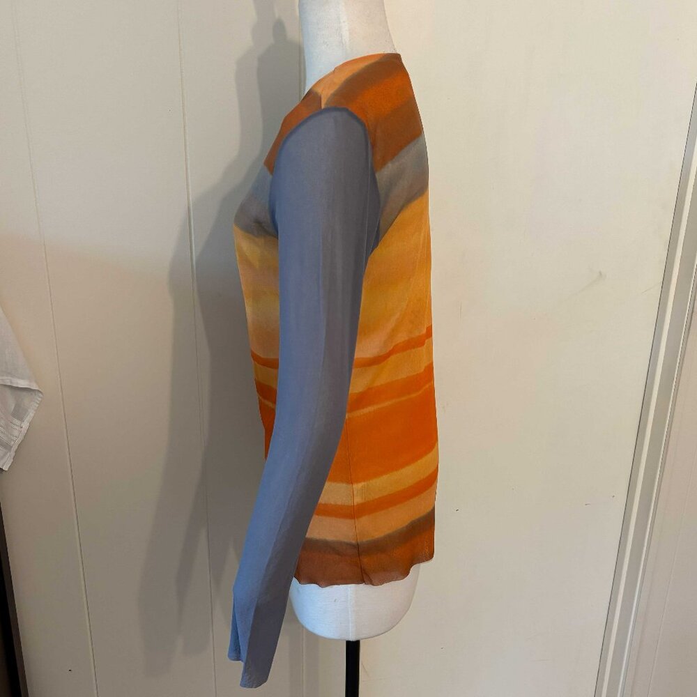 Petit Pois Orange Striped Top - Size XLP - Picture 3 of 7